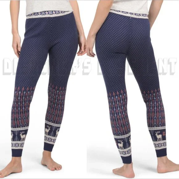 Free People S Intimately FP Falala Midnight Combo Fair Isle deer sweater Legging - Picture 5 of 10